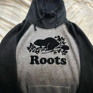 Roots Black and Gray Beaver Hoodie